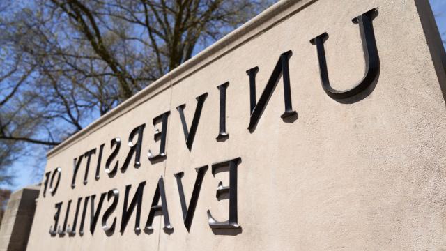 UE Sign on front oval